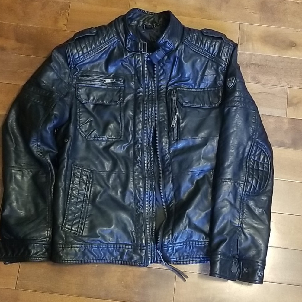 Men's Faux Leather Moto Jacket